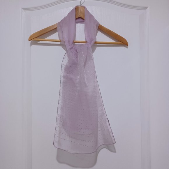 Vintage Scarf - Purple with silver sparkle pattern - Picture 1 of 6